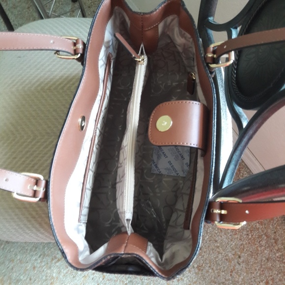 NWT CALVIN KLEIN LOGO SATCHEL HANDBAG PURSE - Picture 7 of 8